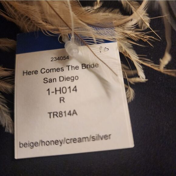 NWT Here comes the bride hair piece Biege Honey Cream Silver Hair Comb main image 4